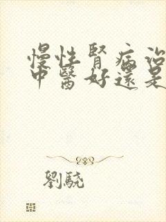 慢性肾病治疗 中医好还是西医好