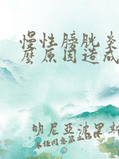 慢性膀胱炎是什么原因造成的