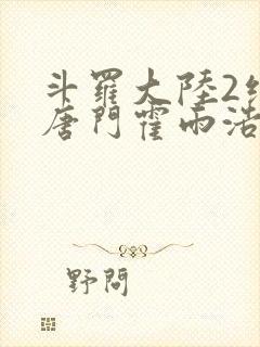 斗罗大陆2绝世唐门霍雨浩和橘子