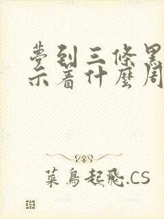 梦到三条黑蛇预示着什么周公解梦