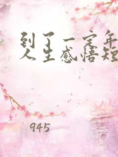 到了一定年龄的人生感悟短句