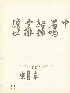 胆囊结石中药可以排掉吗