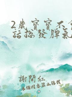 2岁宝宝不会说话总发脾气