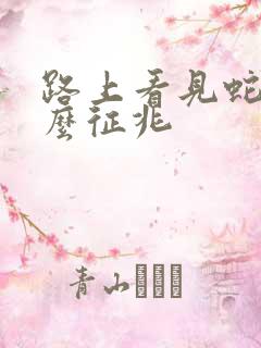 路上看见蛇是什么征兆