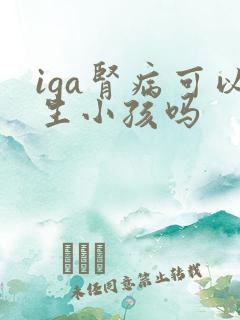 iga肾病可以生小孩吗