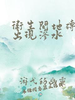 卫生间地砖缝隙出现渗水