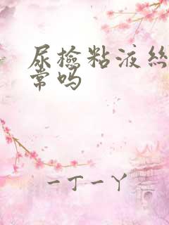 尿检粘液丝1正常吗