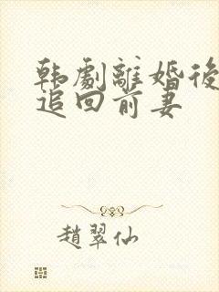 韩剧离婚后前夫追回前妻