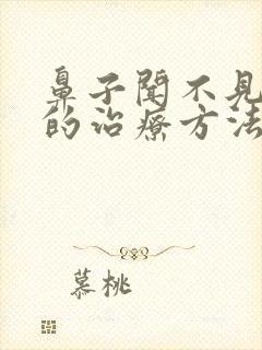 鼻子闻不见味道的治疗方法