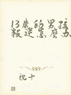 13岁的男孩子叛逆怎么办