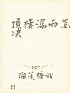 顶楼漏雨怎么解决