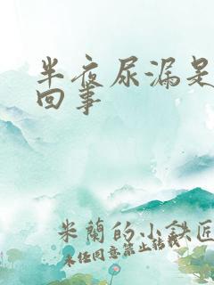 半夜尿漏是怎么回事