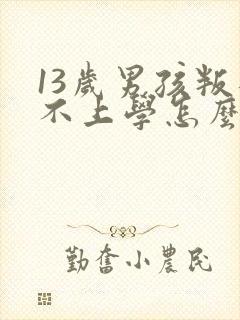 13岁男孩叛逆不上学怎么办