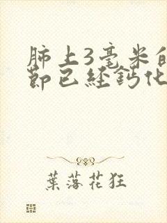 肺上3毫米的结节已经钙化