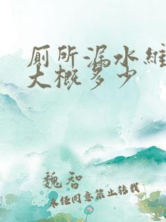 厕所漏水维修费大概多少