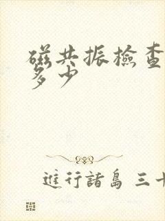 磁共振检查费用多少