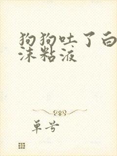 狗狗吐了白色泡沫粘液