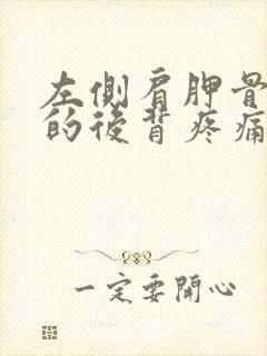 左侧肩胛骨下方的后背疼痛