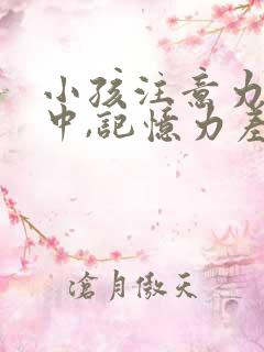 小孩注意力不集中,记忆力差