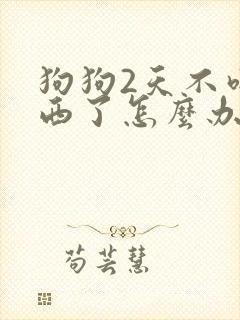 狗狗2天不吃东西了怎么办