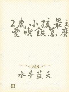 2岁小孩最近不爱吃饭怎么办