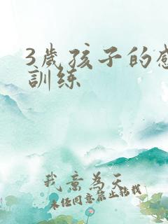 3岁孩子的感统训练