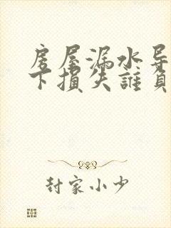 房屋漏水导致楼下损失谁负责