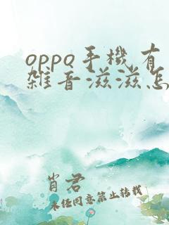 oppo手机有杂音滋滋怎么恢复