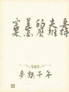 完美的夫妻关系是怎么维持的