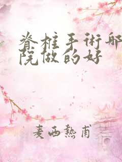 脊椎手术哪里医院做的好