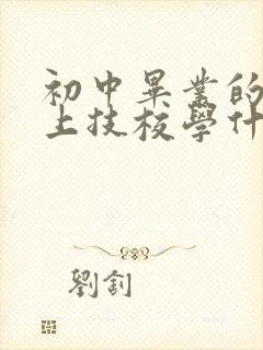 初中毕业的男生上技校学什么好