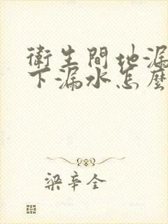 卫生间地漏往楼下漏水怎么补救