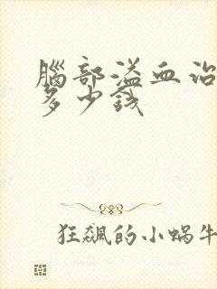 脑部溢血治疗要多少钱