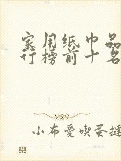 家用纸巾品牌排行榜前十名