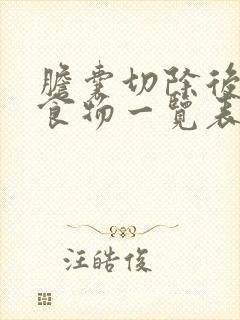 胆囊切除后忌口食物一览表