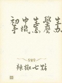 初中生学生沉迷手机怎么办