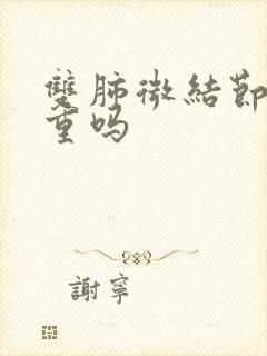 双肺微结节影严重吗