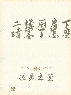 二楼厨房下水道堵塞了怎么办