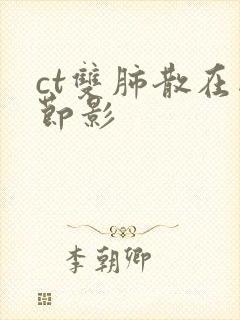 ct双肺散在结节影