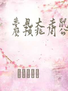 梦见大老鼠是什么预兆周公解梦