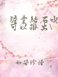 胆囊结石吃啥药可以排出\