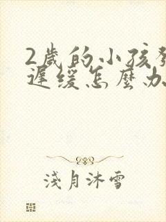 2岁的小孩发育迟缓怎么办