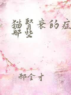 猫肾衰的症状有哪些