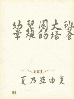 幼儿园大班一日常规的培养