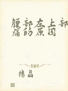 腹部左上部位隐痛的原因