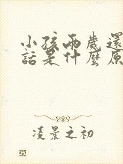 小孩两岁还不说话是什么原因