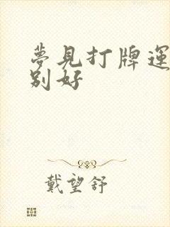 梦见打牌运气特别好