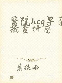 医院hcg早孕检查什么