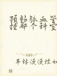 颈动脉血管斑块挂哪个科室的号