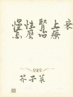 慢性肾上衰竭 怎么治疗